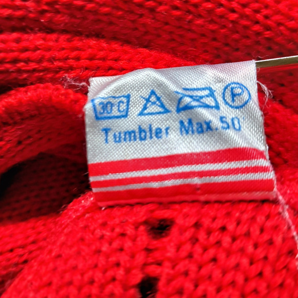 Pfister Austria Vintage Tyrolean Cardigan Sweater Red Floral Folk Embroidered L - Picture 11 of 11